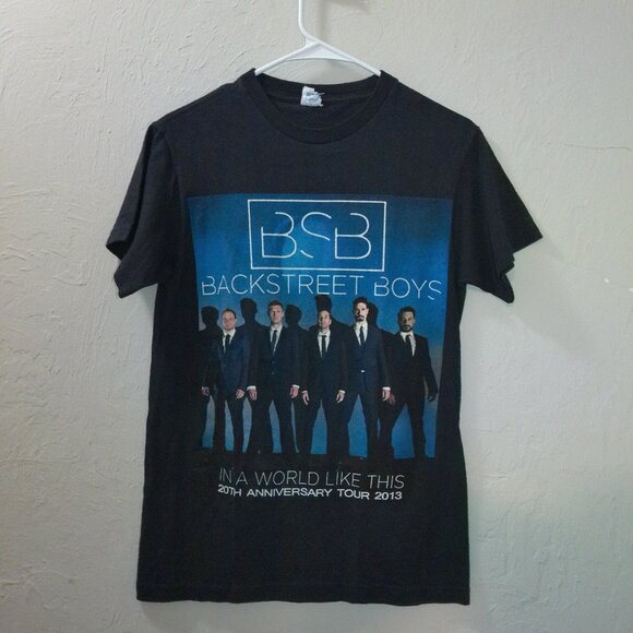 ackstreet Boys 20th Anniversary Tour Tee 2013 Black Band Shirt Size Small - Picture 1 of 4